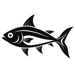 Isolated A Marine Fish silhouette vector illustration,  on white background