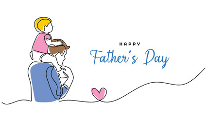 Iconic Father and Son One Line Drawing for T-Shirt Design