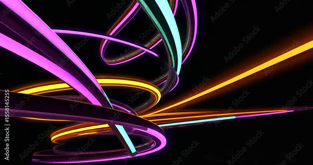 Aufkleber abstract colorful light trails swirling in a dark background, creating dynamic motion effects