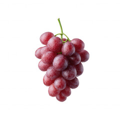 Fototapeta premium A bunch of fresh red grapes on a white isolate background, showcasing their plumpness and vibrant color, perfect for healthy eating or cooking inspirations.