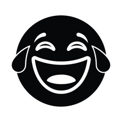 Obraz premium Laughing Face Emoji Icon Vector Illustration