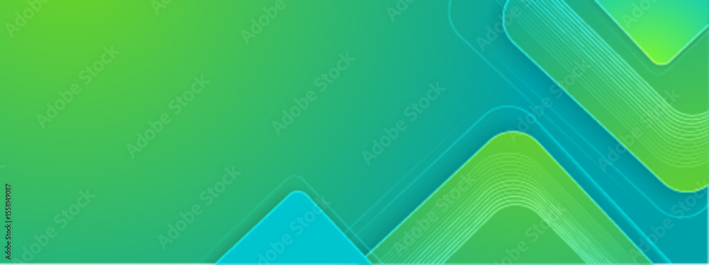Poster abstract green and blue shapes suitable for backgrounds, patterns, web design, or digital art with a