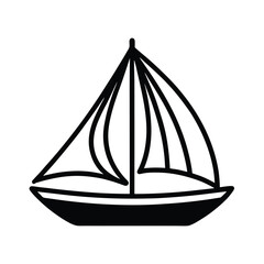 Sailboat Outline Icon Vector Illustration