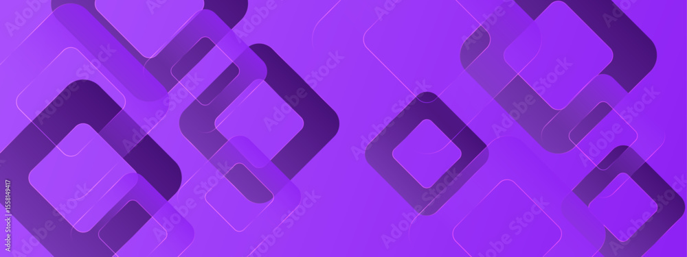 Poster overlapping purple squares create an abstract design ideal for backgrounds, geometric patterns, pack