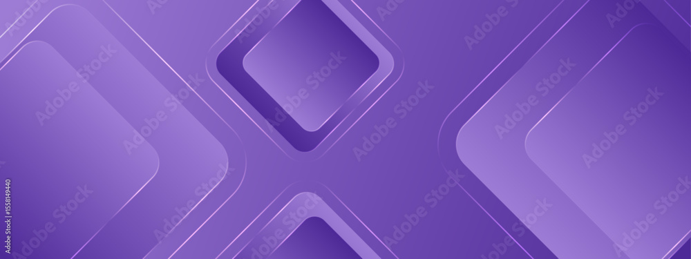 Poster overlapping purple squares creating an abstract design. suitable for backgrounds, digital art projec