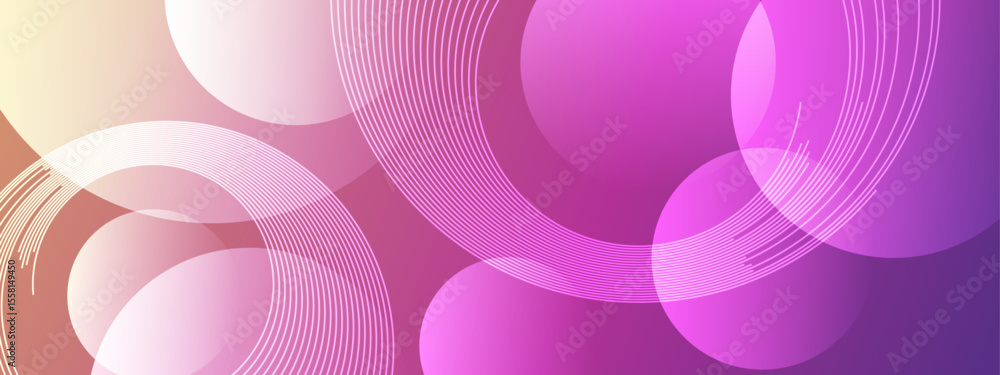 Poster overlapping pink and white circles with lines; vibrant abstract background suitable for graphic desi