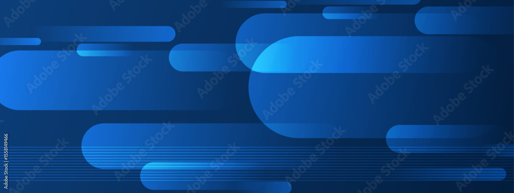 Poster abstract blue background with overlapping rounded rectangles and lines. suitable for web design, pre