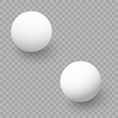 Realistic White Spheres Balls Geometric Shapes Abstract Elements .Vector illustration