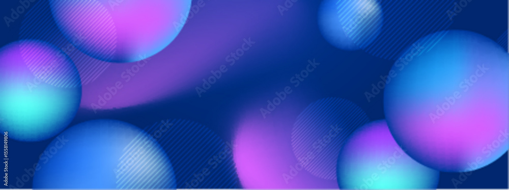 Poster abstract blue purple spheres and lines create a dynamic and futuristic design suitable for backgroun
