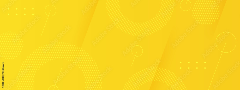 Poster yellow abstract background with lines, circles, and dots suitable for graphic design projects, web b