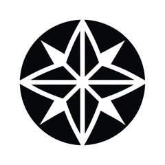 Fototapeta premium Abstract Four Pointed Star Icon Vector Illustration