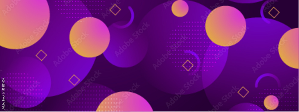 Poster abstract purple design with overlapping circles and squares suitable for backgrounds, posters, and g