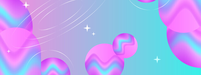 Pastel planets, stars, orbits in vibrant background. Suitable for space themed designs, posters, backgrounds, and digital art creations. Sparkle in cosmic wonder.