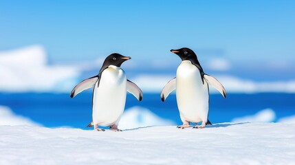 Adelie penguins on iceberg, Paulet Island, Antarctica