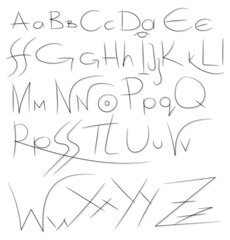 English Alphabeth in hand drawing font
