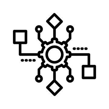 Vector black line icon for Algorithm