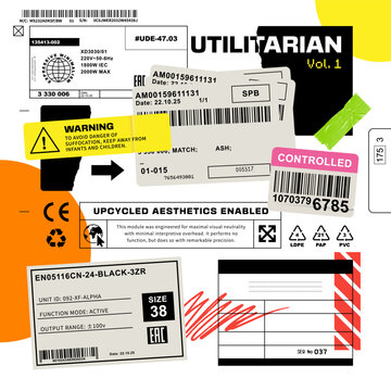 Raw Vector Collage with Packaging Symbols