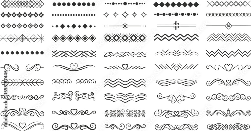 Poster decorative divider design elements vector set for graphic design projects and decoration use