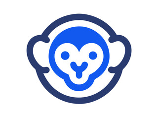 Obraz premium Monkey logo sat vector desigen 