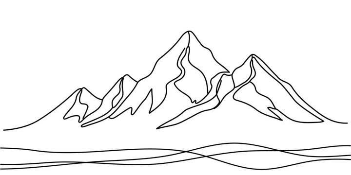 mountain line drawing for kids
