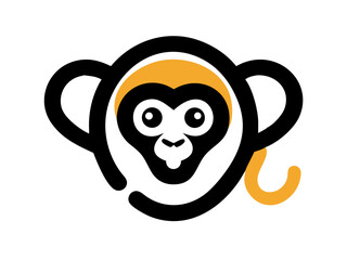 Obraz premium Monkey logo sat vector desigen 