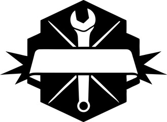 Tool Junkie Text in Badge Shaped Logo