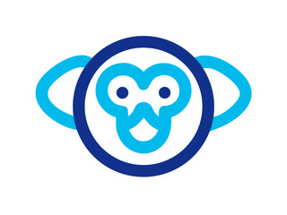 Obraz premium Monkey logo sat vector desigen 
