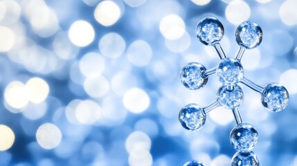 Crystal-Clear Molecular Structure Against a Soft Blue Bokeh