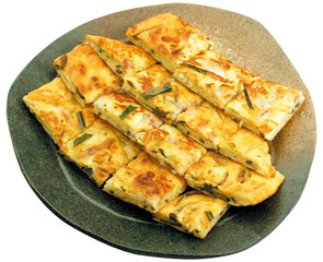 Korean Chive Pancake Buchujeon on Ceramic Plate