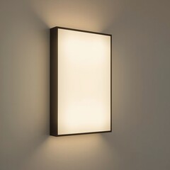 Elegant Indoor Luminous Box Sign Attached to Smooth Neutral-Colored Wall Surface