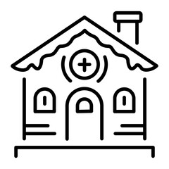 A line style icon showing house