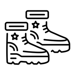 A line style icon showing winter shoes