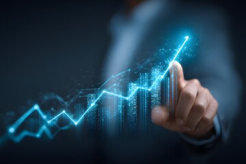 Digital Growth Graph, City Skyline