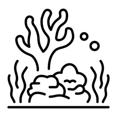 A linear style icon representing coral reef © Prosymbols