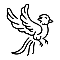 A linear style icon representing quetzal