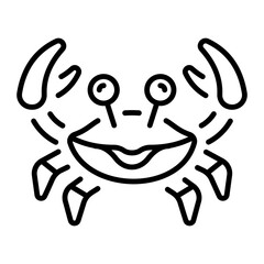 A line style icon showing crab