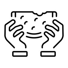 A linear style icon representing watermelon