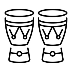 A linear style icon representing bongo drums