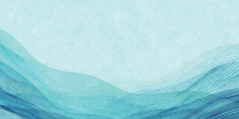 青　和紙　波　模様　背景 © J BOY