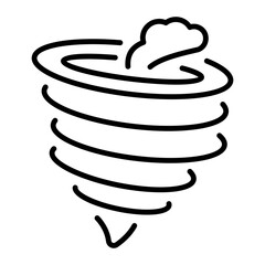 A line style icon showing cyclone
