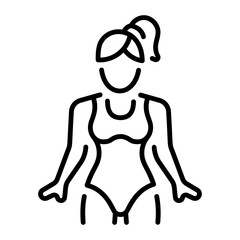An outline style icon depicting swimsuit