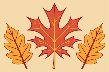 Autumn Leaves Fall Foliage Nature Patterns - Vector Illustration