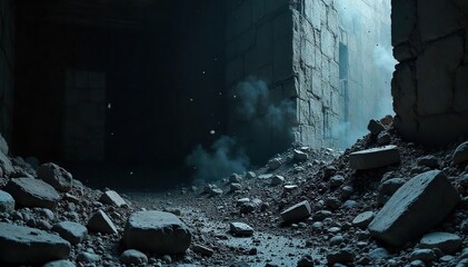 Crumbling Concrete and Shattered Glass A Dark, Gritty Depiction of Urban Devastation and Ruin