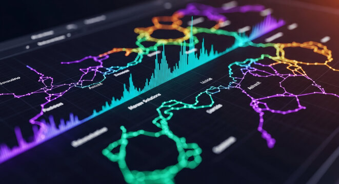 Data Visualization, Chemical Structures, Digital Interface, Infographic, Modern Tech, High-Resolution, Scientific Insight