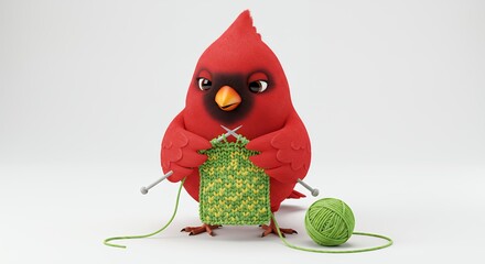 Cute cardinal knitting
