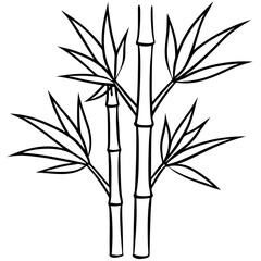 Obraz premium Abstract Bamboo Stalks Linear Art Vector