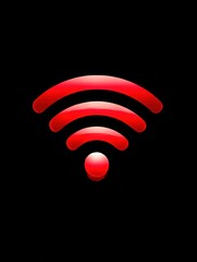 Red glowing Wi-Fi symbol