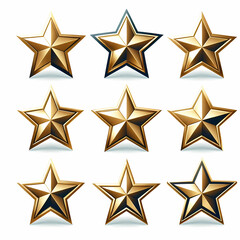 Obraz premium Golden Star Icon Set