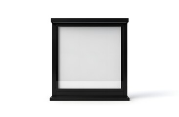 This mock-up illustrates an empty black pylon display. The display stands in front of the viewer and is isolated. The mock-up also shows a clear outdoor billboard banner.