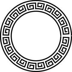 Greek style geometric seamless frames icon isolated on transparent background. Decoration elements patterns. Vector collection frame design in grecian ancient style and meandros greek ornaments.